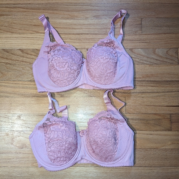 38E Set of 2 Bras Underwire Push Up Lace Floral Bras - Picture 2 of 9